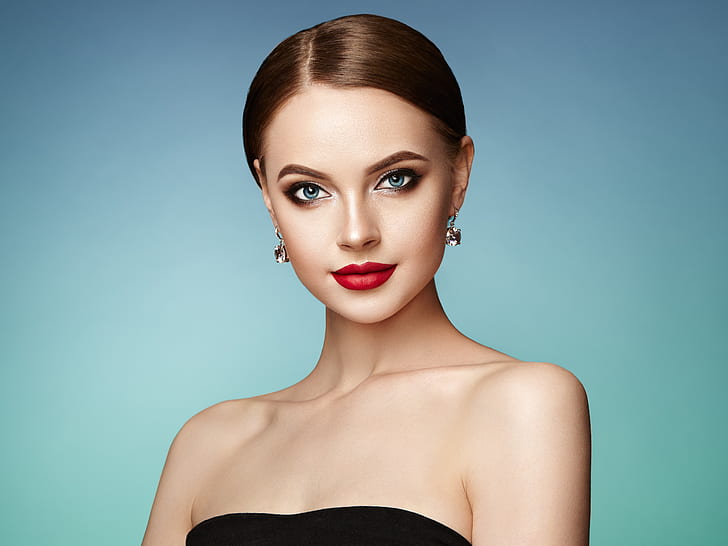 Hd Wallpaper Girl Style Model Makeup Lipstick Photoshoot