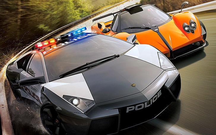 Need For Speed Hot Pursuit digital wallpaper, Race, NFS, Lamborghini, HD wallpaper