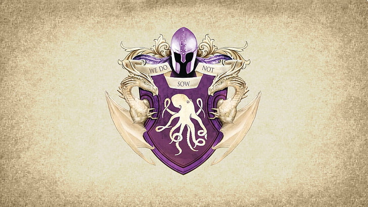 knight shield clipart, Game of Thrones, artwork, paper, House Greyjoy, HD wallpaper