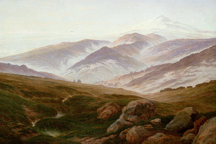 mountains, picture, Caspar David Friedrich, Memories Of Riesengebirge, HD wallpaper