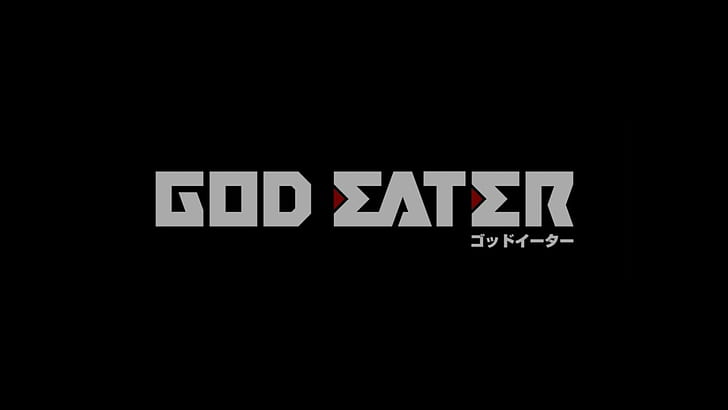 black background, anime, God Eater, typography