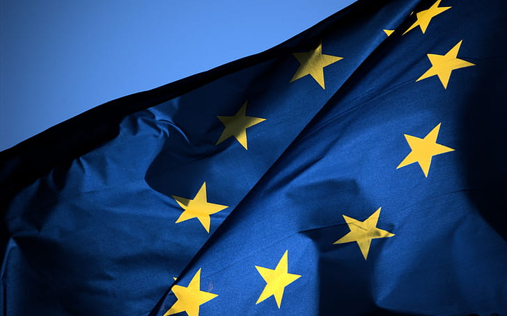 European Union, flag, blue, HD wallpaper