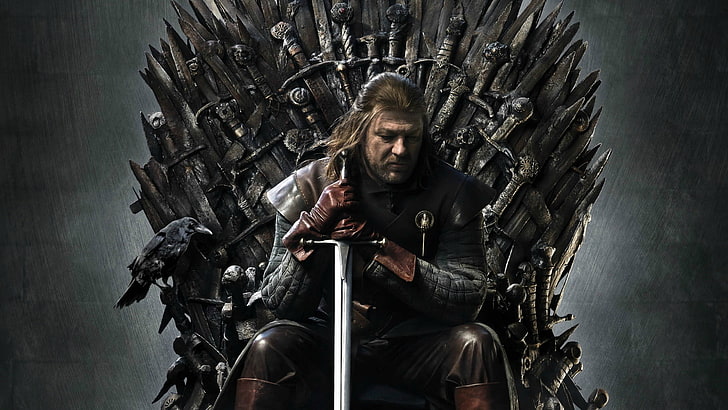 Game of Thrones Ned Stark, Iron Throne, Sean Bean, one person, HD wallpaper