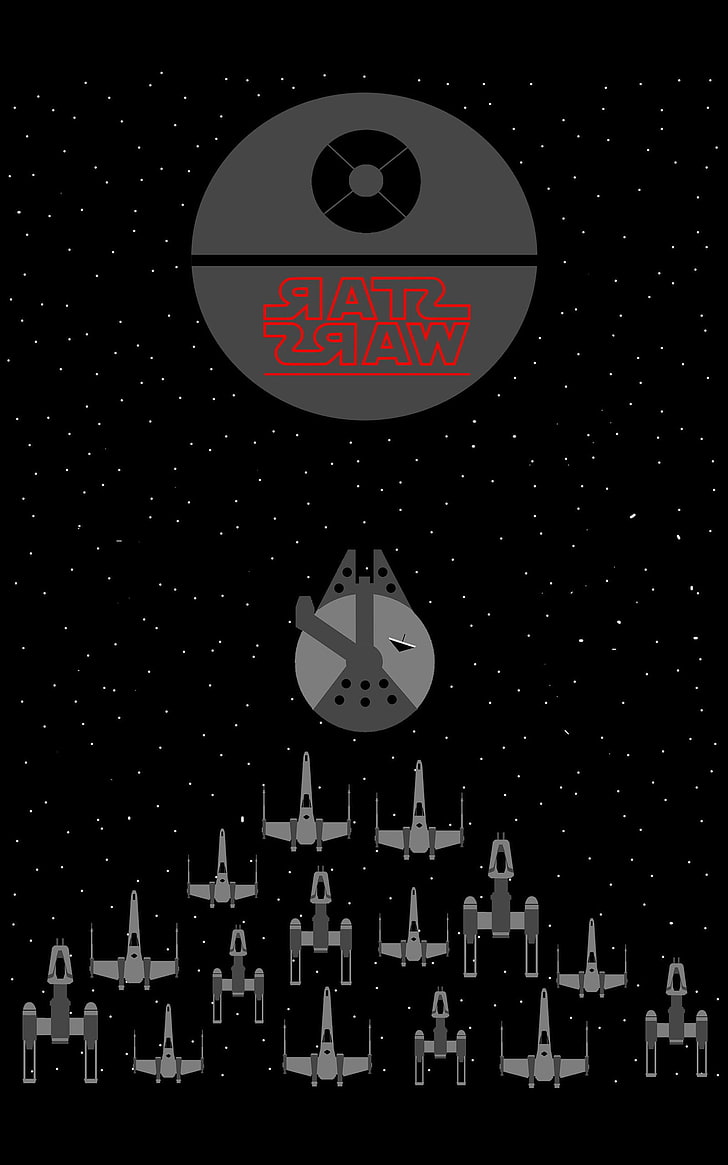 Wallpaper : Star Wars, night, space, minimalism, portrait display, sky,  text, graphic design, atmosphere, Millennium Falcon, poster, astronomy, X  wing, brand, Death Star, midnight, Y Wing, point, star, darkness,  screenshot, graphics, computer
