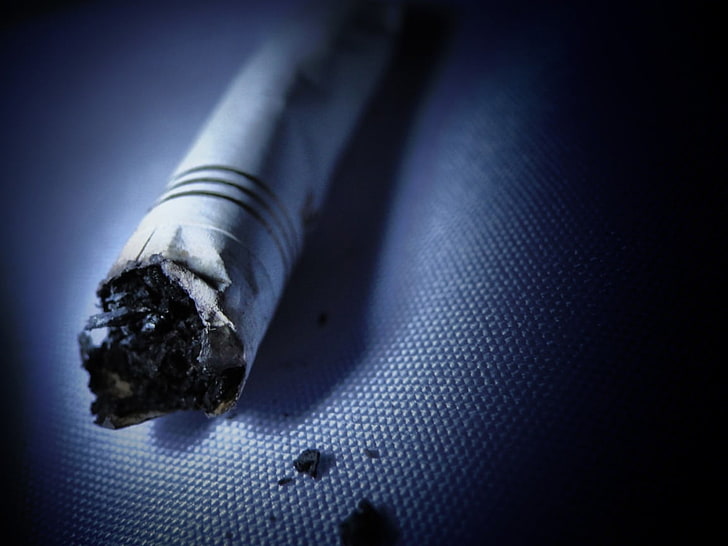 white cigarette stick, cigarettes, blue, drugs, communication, HD wallpaper