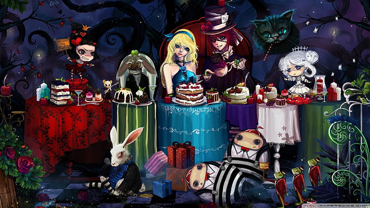 Alice in Wonderland Drawing HD, fantasy, HD wallpaper