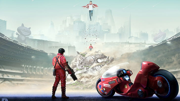 Anime, Akira, Motorcycle, Sci Fi