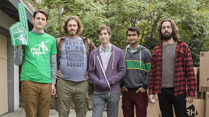 Silicon Valley, Pied Piper, men, looking at camera, group of people, HD wallpaper