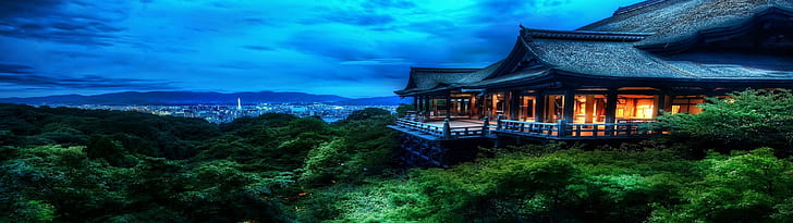 HDR, multiple display, Asian architecture, landscape, Japan, HD wallpaper