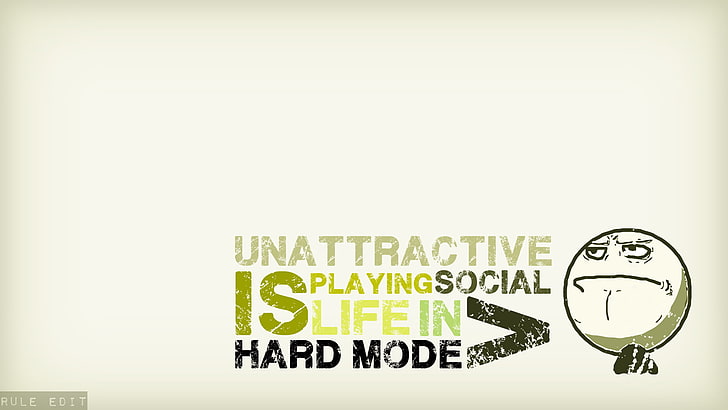 Unattractive playing social text, quote, typography, digital art
