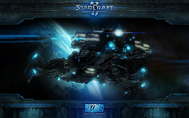 Starcraft Blizzard ship wallpaper, space, Terran, cruiser, backgrounds