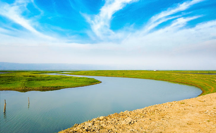 River, Asia, Bangladesh, Landscape, Green, Field, Photography, HD wallpaper
