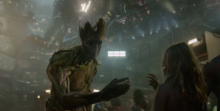 Guardians of the Galaxy, Chamomile, presents, Groot, Vin Diesel, HD wallpaper