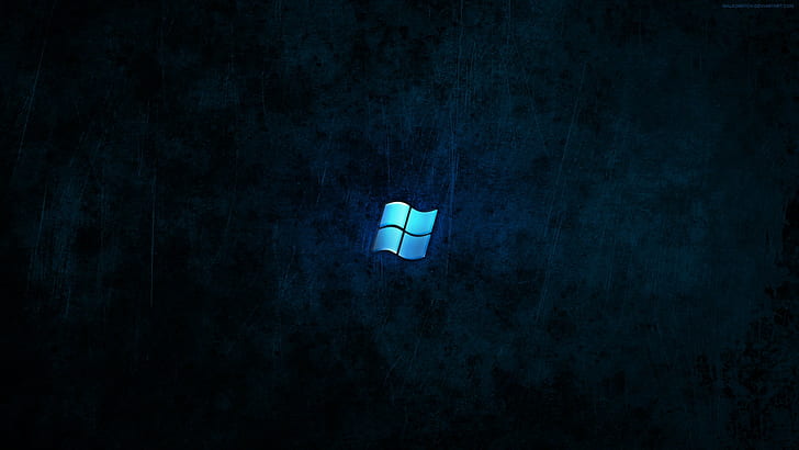 grunge, Windows 10, Microsoft Windows, digital art, blue, Windows 7 HD wallpaper
