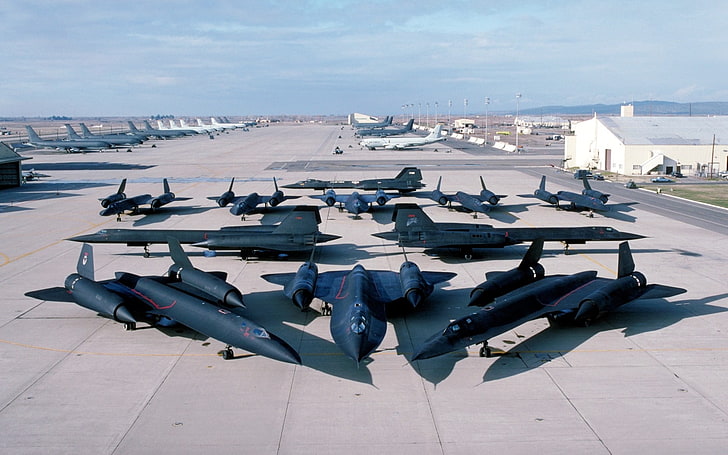 black bomber plane, aircraft, military aircraft, Lockheed SR-71 Blackbird, HD wallpaper