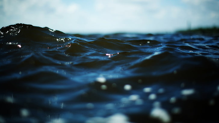 close-up photography of water, body of water, sea, waves, landscape