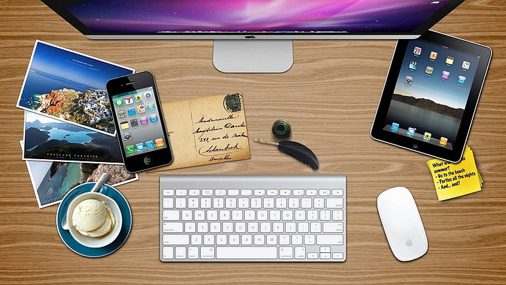 Apple Keyboard and Apple Magic Mouse, mac, computer, iphone, ipad