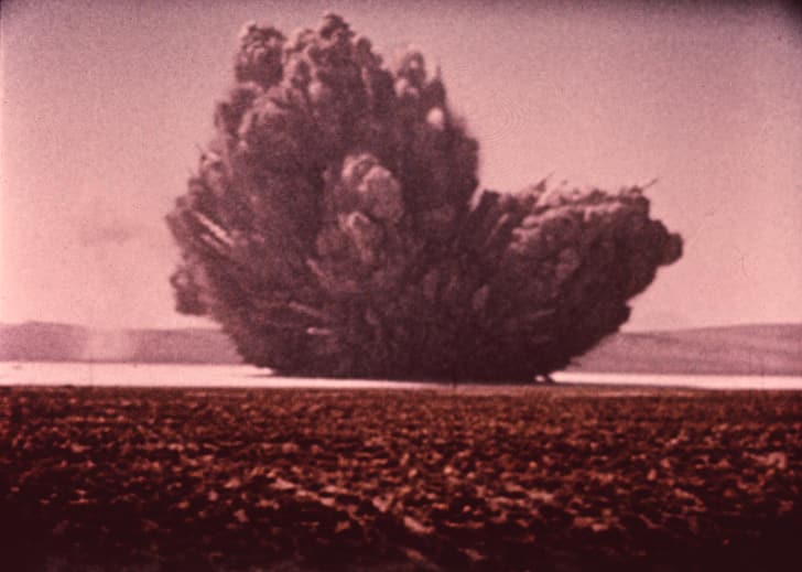 atomic bomb, nuclear, explosion, desert, USA, Nevada, military base