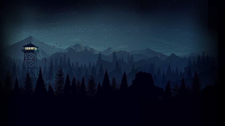 Video Game, Firewatch, scenics - nature, mountain, sky, night