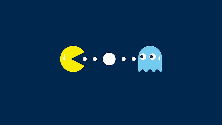 Pac-man illustration, Pacman, copy space, no people, blue, sky, HD wallpaper