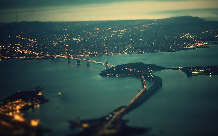 Oakland Bridge, urban, landscape, San Francisco, water, built structure