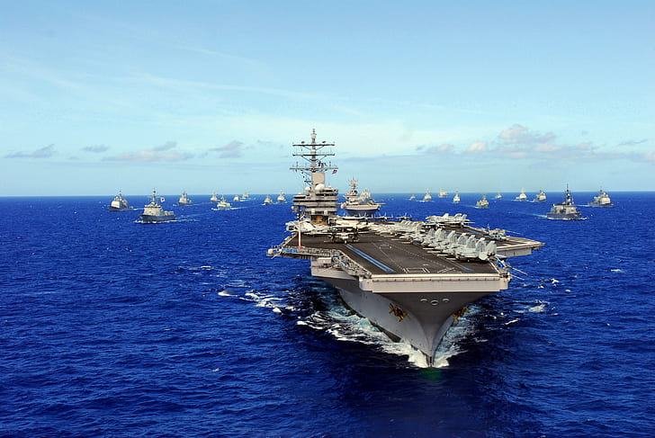 aircraft, carrier, cvn 76, military, navy, reagan, ronald, uss, HD wallpaper