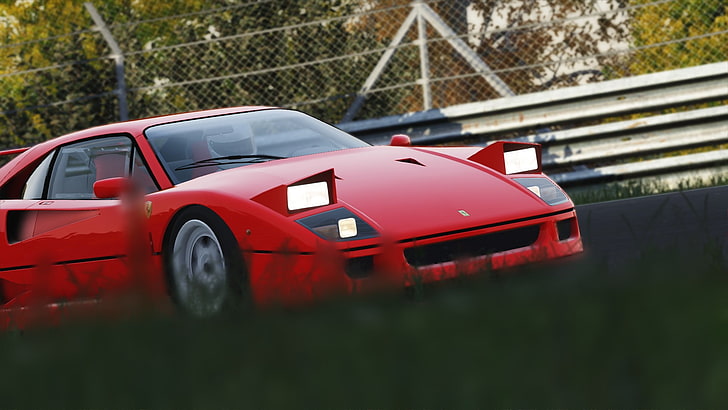 Assetto Corsa, Ferrari F40, Nordschleife, car, motor vehicle, HD wallpaper