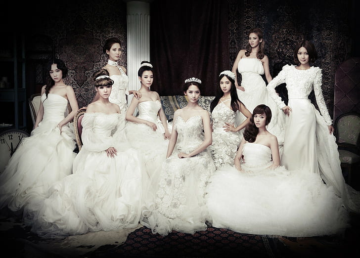 dress, musician, kim taeyon, Seohyun, group of women, Korean, HD wallpaper