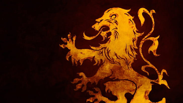 House Lannister, sigils, lion, Game of Thrones, HD wallpaper