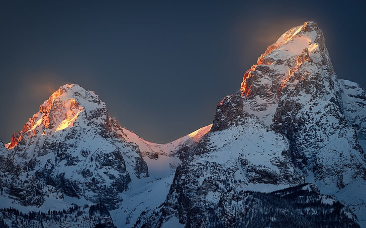 mountain alps with sun rays, landscape, nature, mountains, sunset