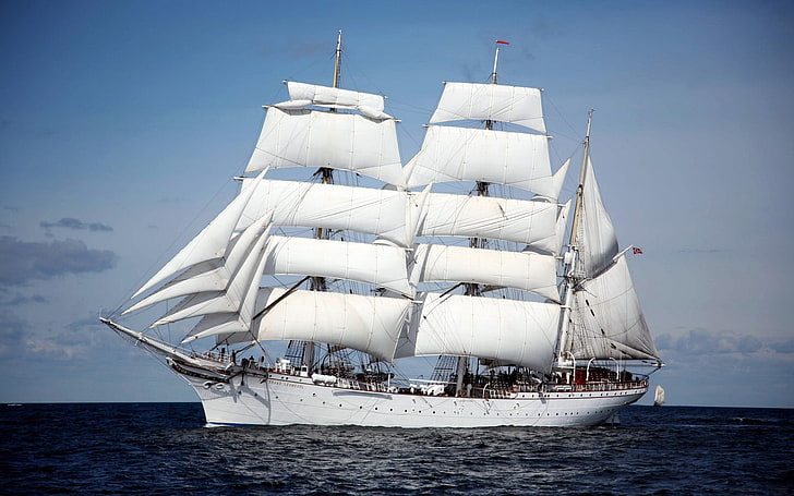 white galleon ship, statraad lemkuhl, vehicle, sailing ship, nautical vessel, HD wallpaper