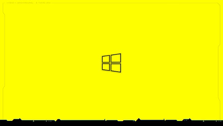 Windows 10, yellow, Cyberpunk 2077 HD wallpaper