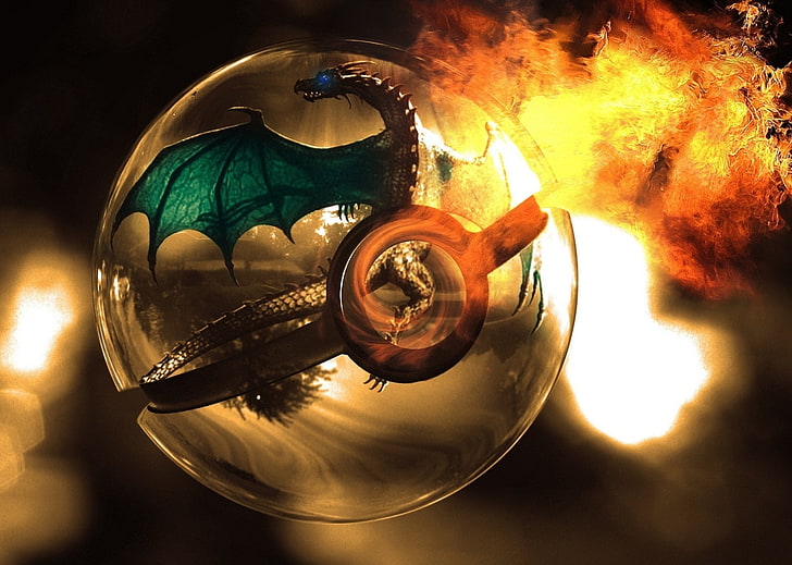 green dragon illustration, Pokémon, Charizard (Pokémon), Fire