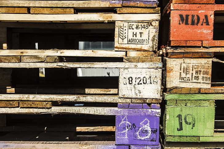 wood, colorful, numbers, communication, container, stack, text, HD wallpaper