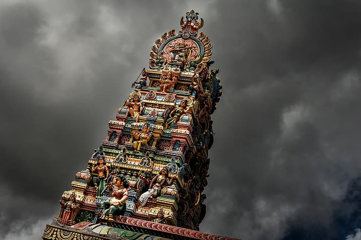 temple, Mauritius, Saint-Antoine, Riviere du Rempart, Hindu temple, HD wallpaper