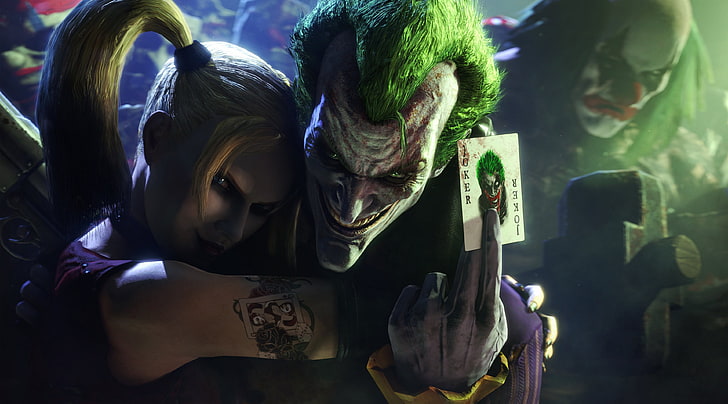 Joker and Harley Quinn, DC Comics The Joker and Harley Quinn digital wallpaper