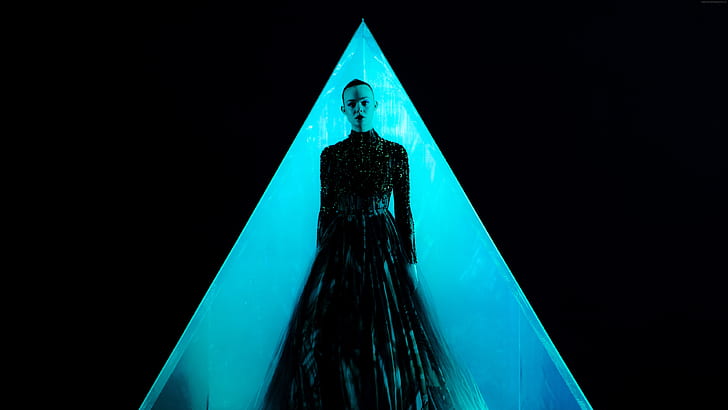 The Neon Demon HD, Elle Fanning, women's black long sleeve long dress