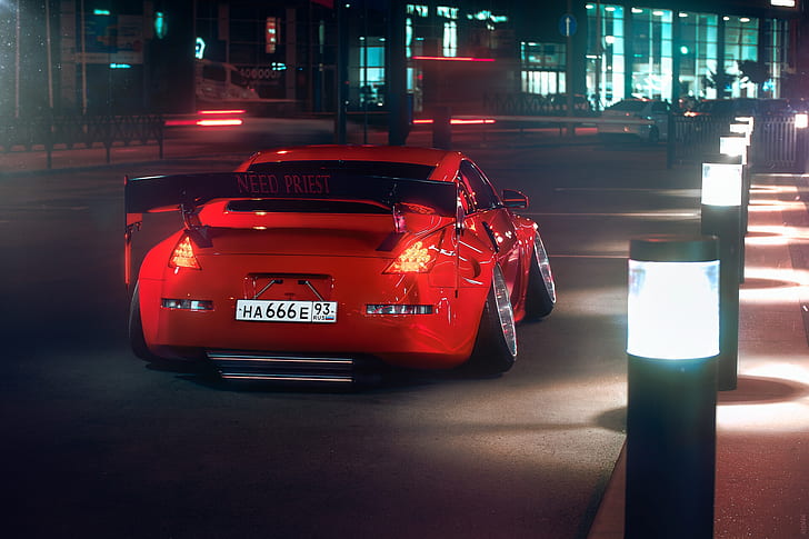 Nissan, red cars, vehicle, Nissan 350Z