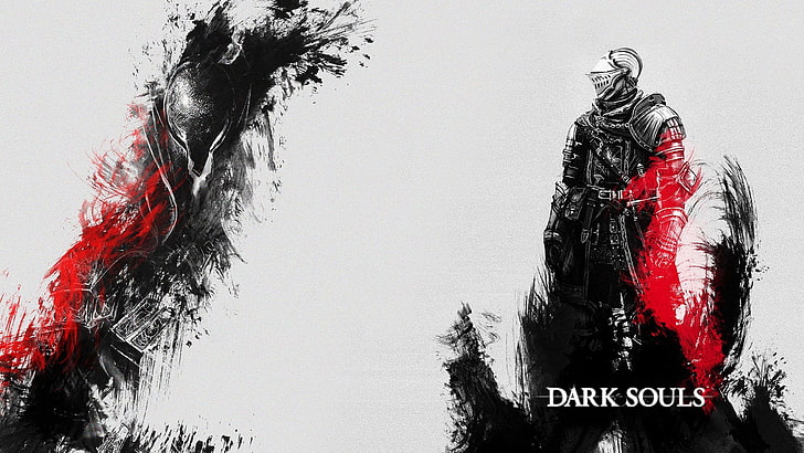 Dark Souls game digital wallpaper, video games, red, tree, representation