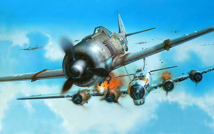 World War II, fw 190, Focke-Wulf, Luftwaffe, Germany, airplane, HD wallpaper