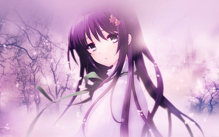 HD wallpaper: Anime, Flyable Heart, Flower, Girl, Long Hair, Purple Hair |  Wallpaper Flare