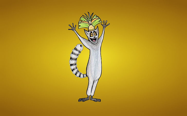 HD wallpaper: Madagascar King Julien digital wallpaper, tail, Julian, a  ring-tailed lemur | Wallpaper Flare