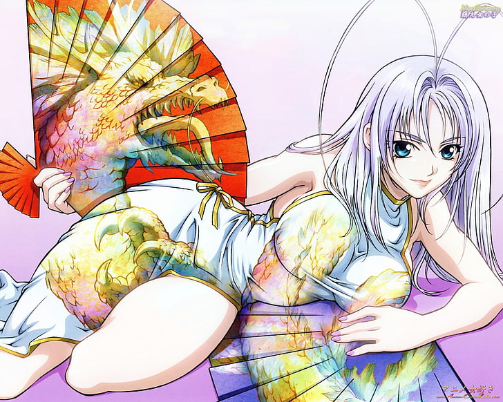 Tenjou Tenge character, anime, Natsume Maya, Chinese dress, ahoge, HD wallpaper