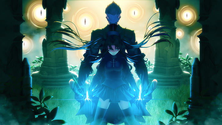 Fate Series, Tohsaka Rin, anime, Fate/Stay Night, Shirou Emiya, HD wallpaper