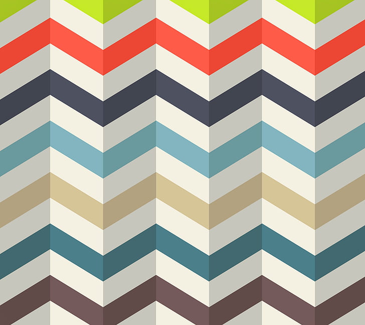 multicolored chevron surface, Patterns, Colorful, Modern, Material, HD wallpaper