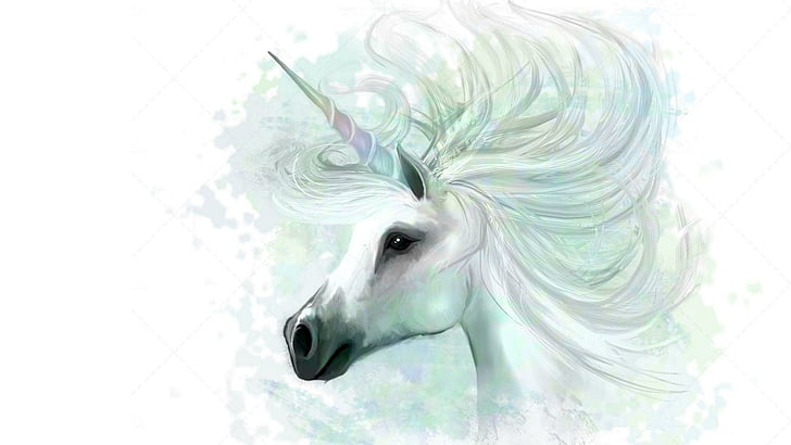 unicorn, fictional character, mythical creature, mane, illustration, HD wallpaper
