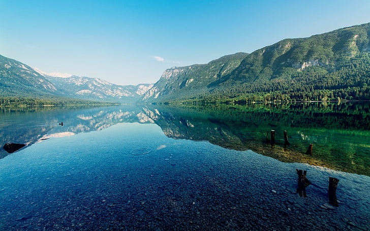 water, mountains, landscape, nature, reflection, scenics - nature, HD wallpaper