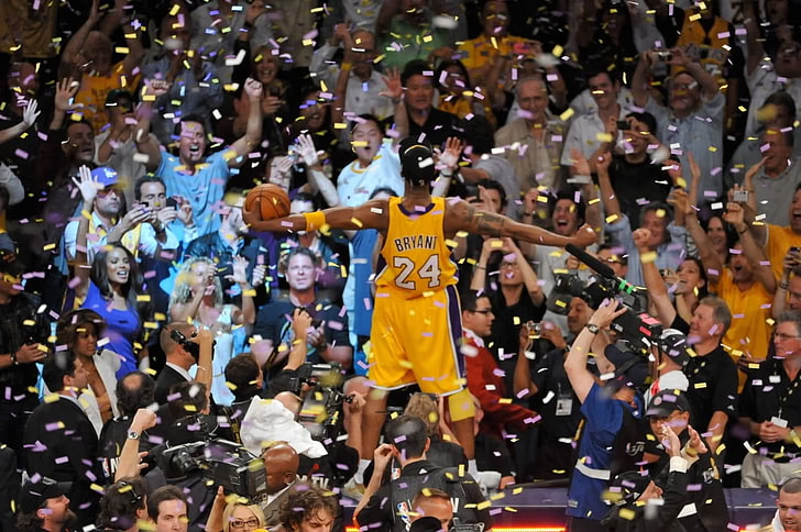 Los Angeles Lakers Kobe Bryant, NBA, basketball, crowd, large group of people