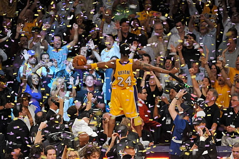 HD wallpaper: Los Angeles Lakers Kobe Bryant, NBA, basketball, crowd, large  group of people