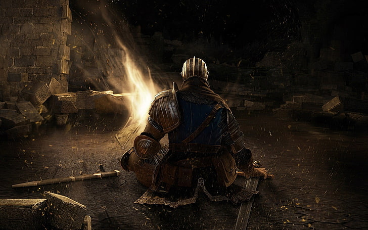 brown armor, Dark Souls, knight, protagonist, video games, Dark Souls II, HD wallpaper